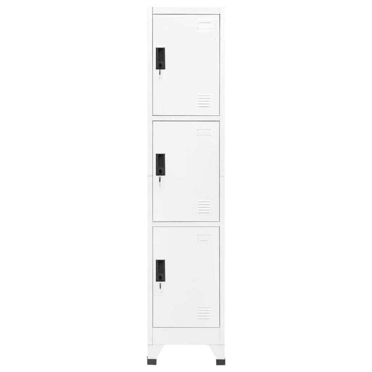 SCHLIESSFACHSCHRANK Weiss 38/45/180 Cm Stahl - Weiß, Metall (45/180/38cm) - vidaXL