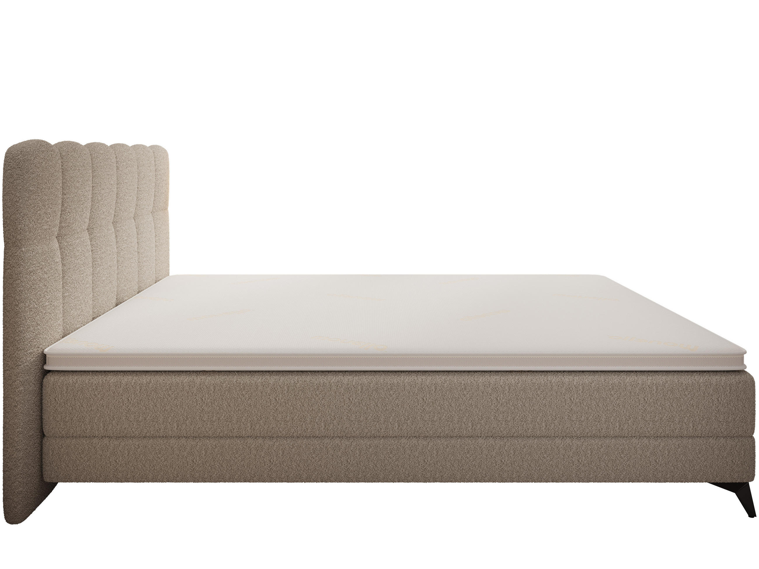 BOXBETT Madison 6 Beige 160/200 H3/H4 Boucle - Beige/Schwarz, Textil/Metall (160/200cm) - wonello