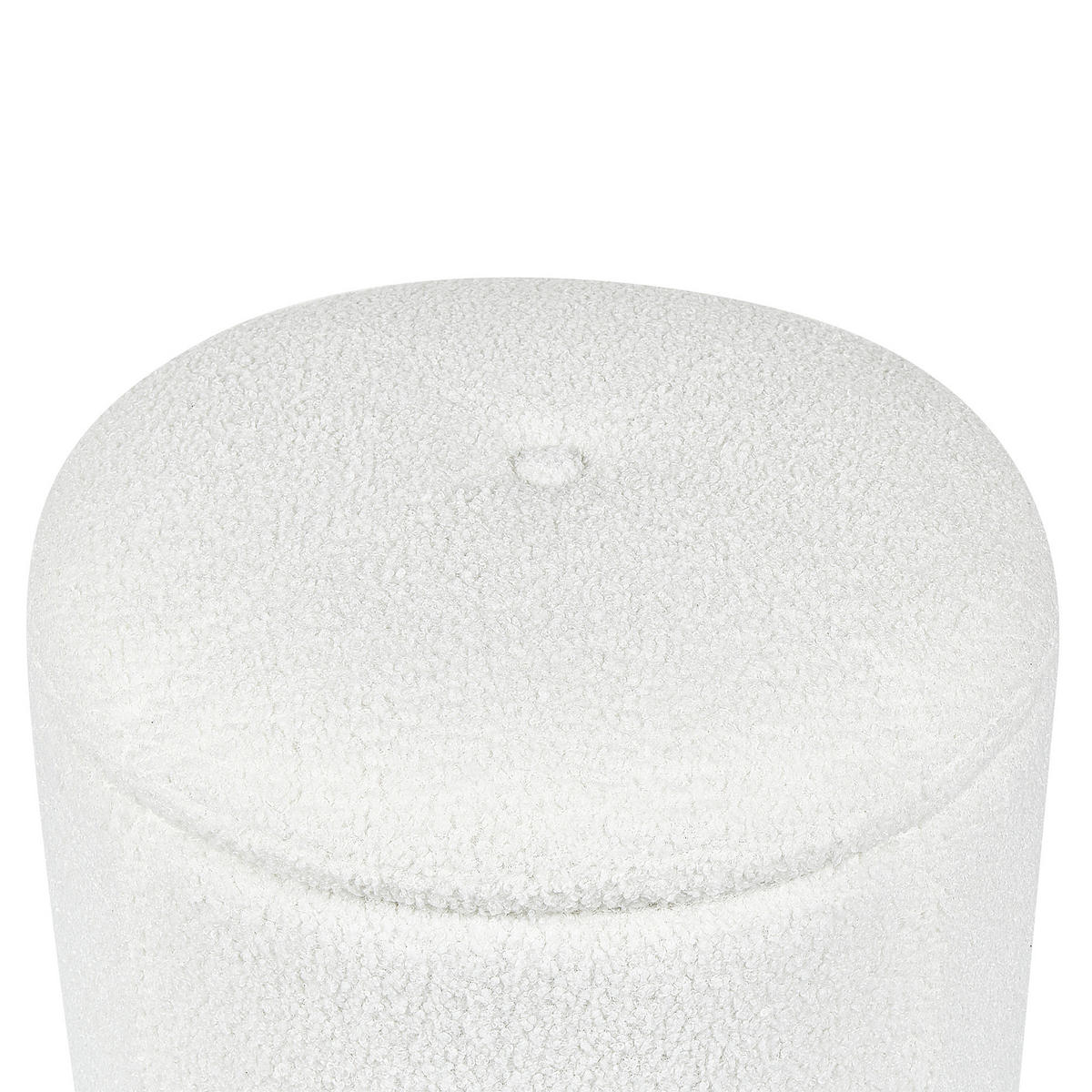 POUF mit Stauraum Bouclé Cremeweiß Maryland - Weiß, Textil (38/40/38cm) - Beliani