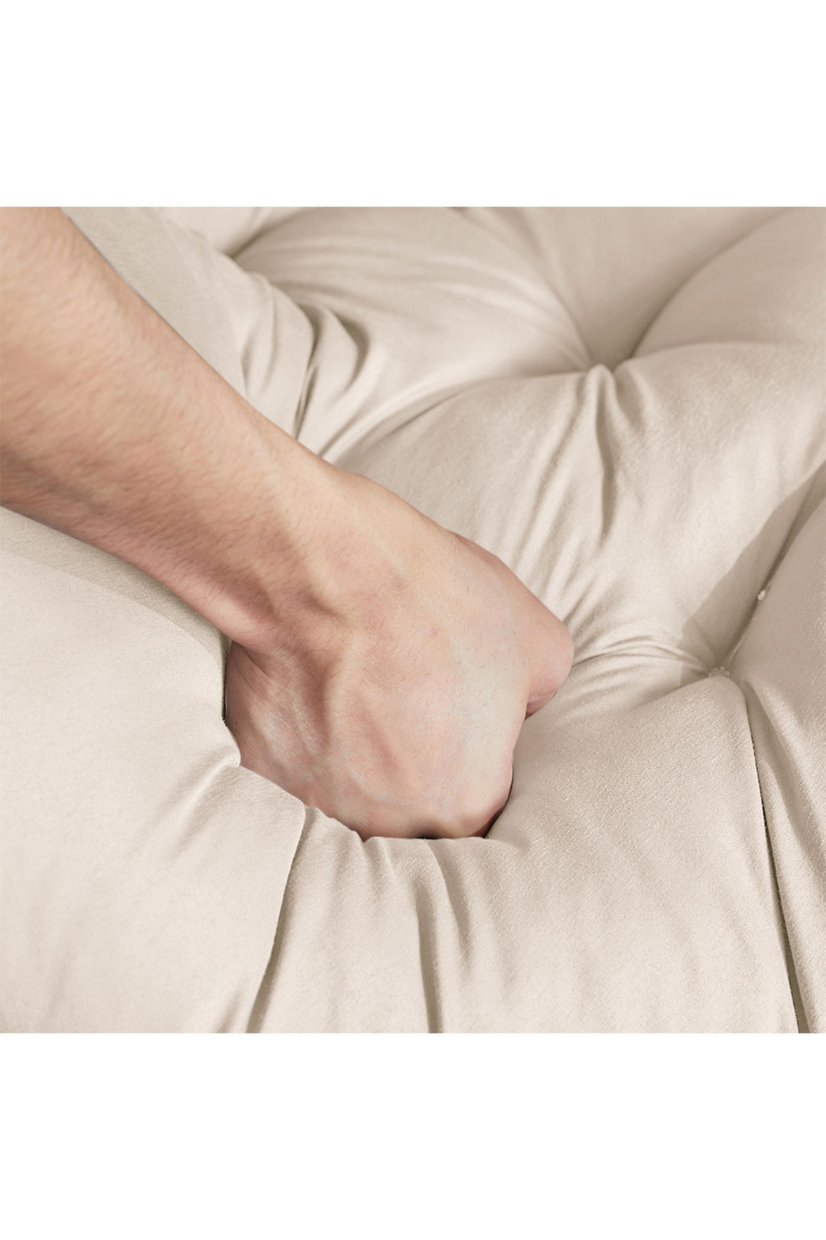 HÄNGESESSEL-KISSEN aus Polyester Baumwolle mit dicker Polsterung - Beige, Textil (55/95cm) - Livingandhome
