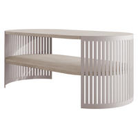 COUCHTISCH Fikoli Oval I - Taupe/Kaschmir, Holzwerkstoff/Metall (100/50/40cm) - MIRJAN24
