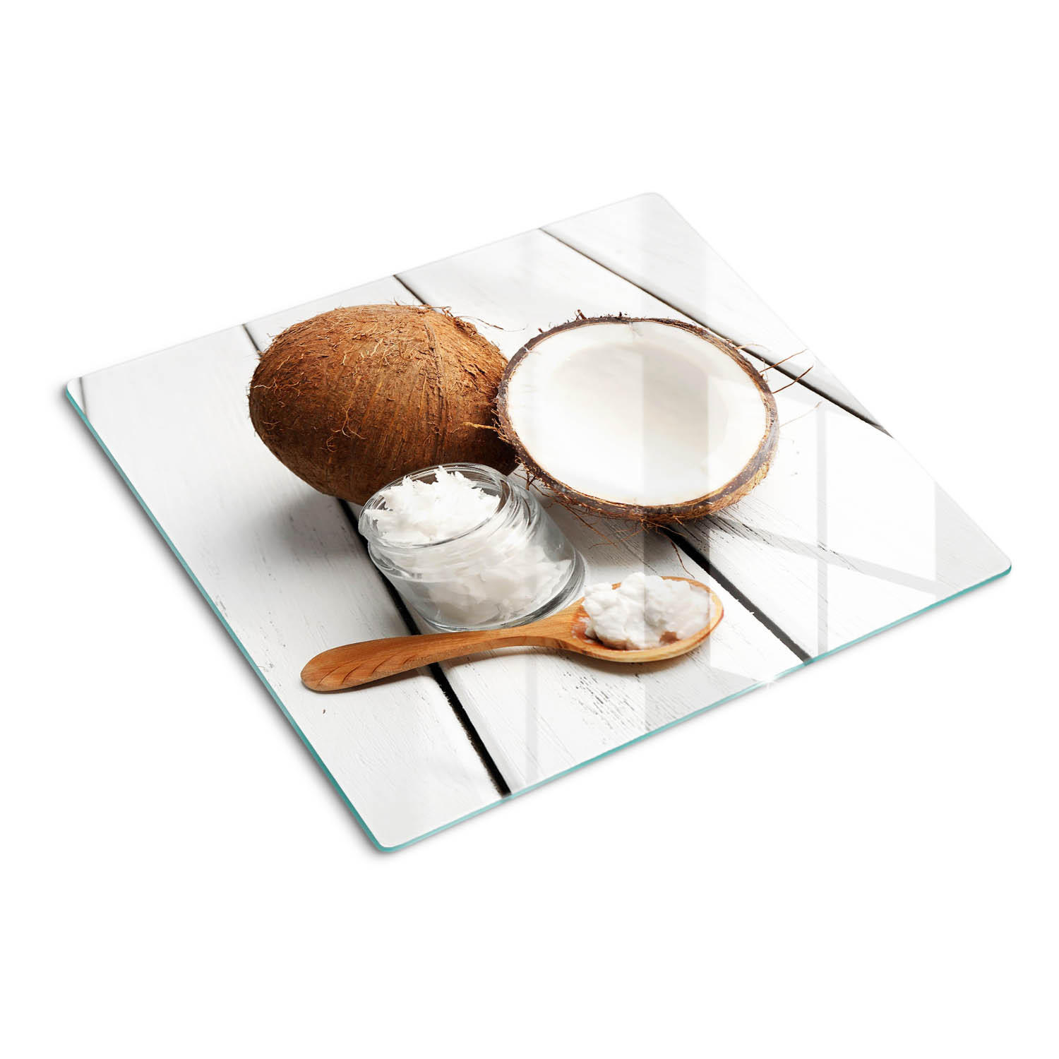 GLASPLATTE 60x52 cm Kokosöl - Braun, Glas (60/0.4/52cm) - TULUP