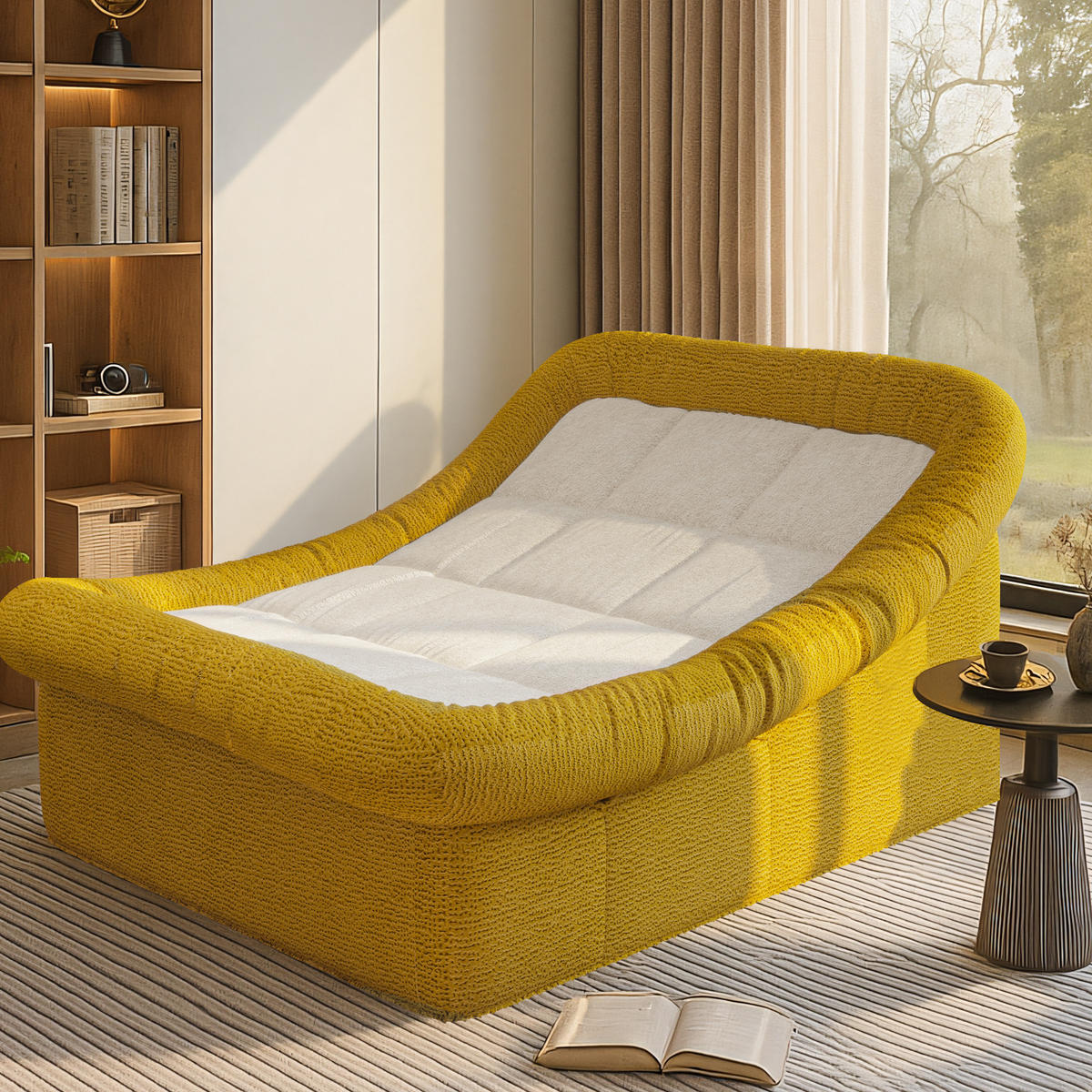 SITZSACK-SESSEL für Zwei komfortabel Gelb - Gelb, Textil (128/64/160cm) - Vercart