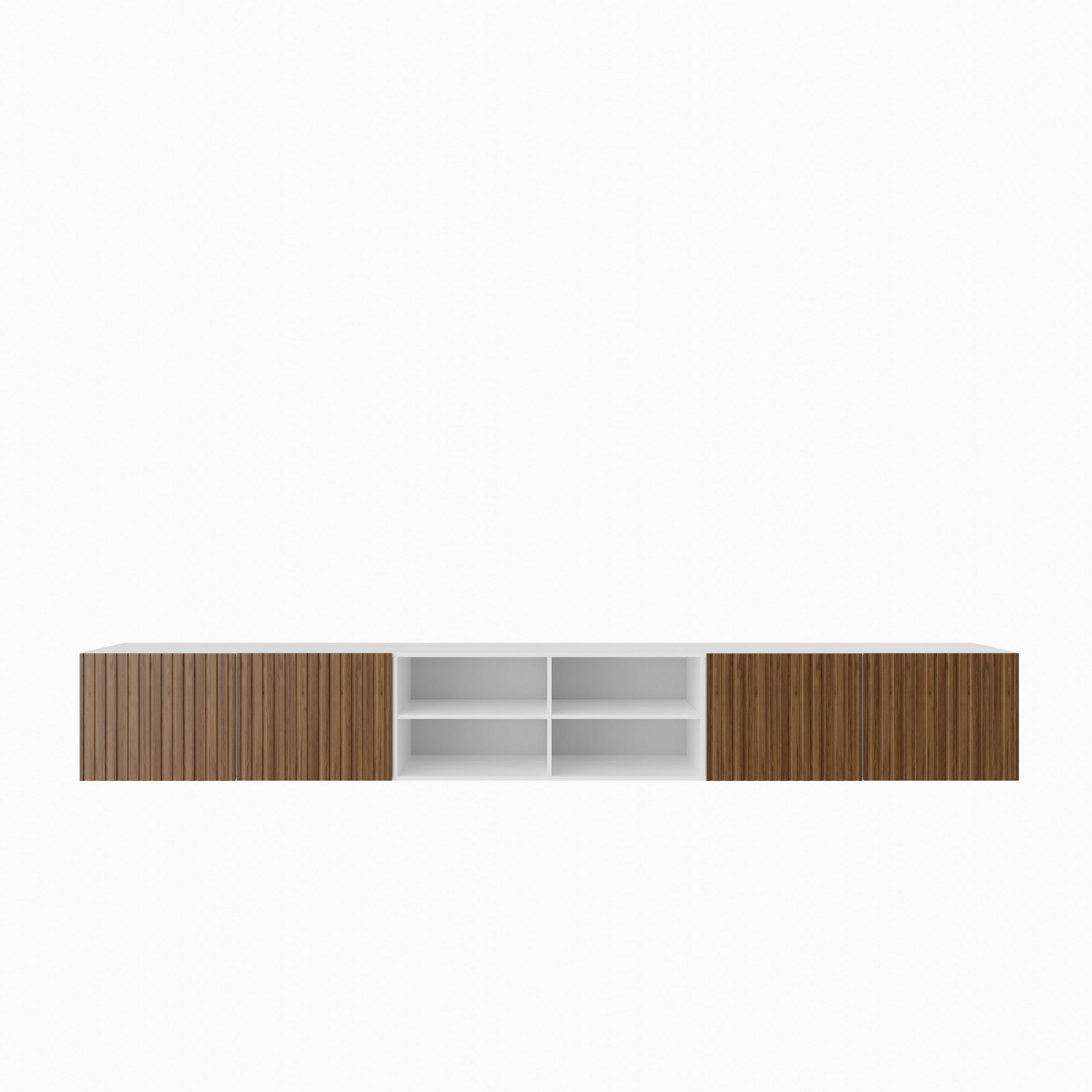 LOWBOARD LIVO 300/41/40 cm, Hängender TV-Schrank Weiß / Eichefarben - Eichefarben/Weiß, Holzwerkstoff (300/41/40cm) - MASSENO