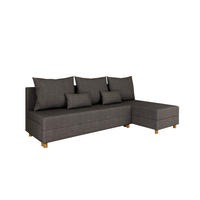 ECKSOFA Lellice L-Form - links oder rechts montierbar, dunkelgrau - Dunkelgrau, Holz (214/122cm) - Panda Möbel