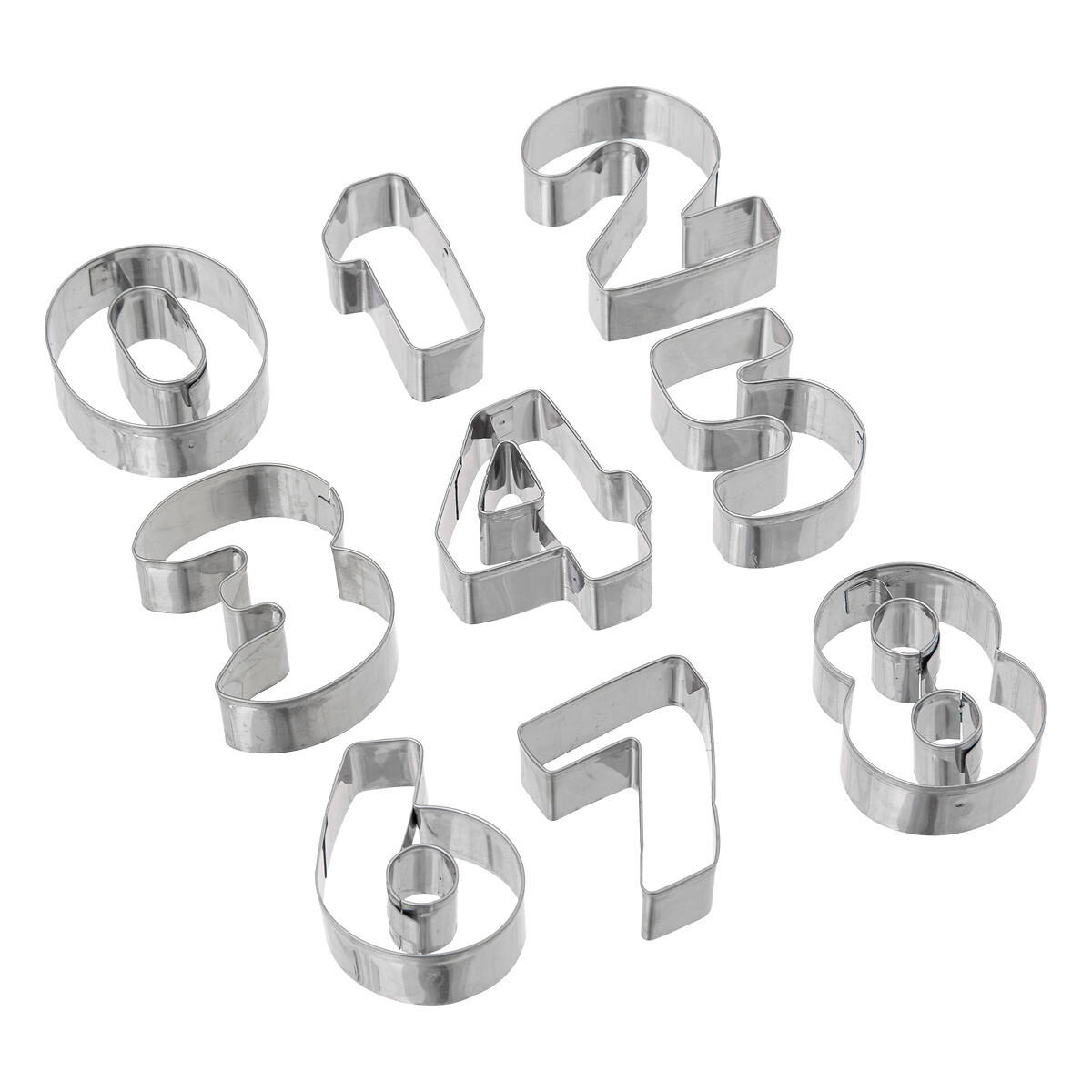 AUSSTECHFORMEN Buchstaben/Zahlen 35-teilig - Silberfarben, Metall (10.2/3/10.2cm) - 5five Simply Smart