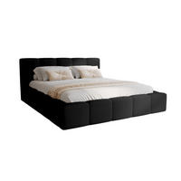 POLSTERBETT mit Lattenrost LARAS 180x200 Schwarz - Schwarz, Holzwerkstoff - Compleo24