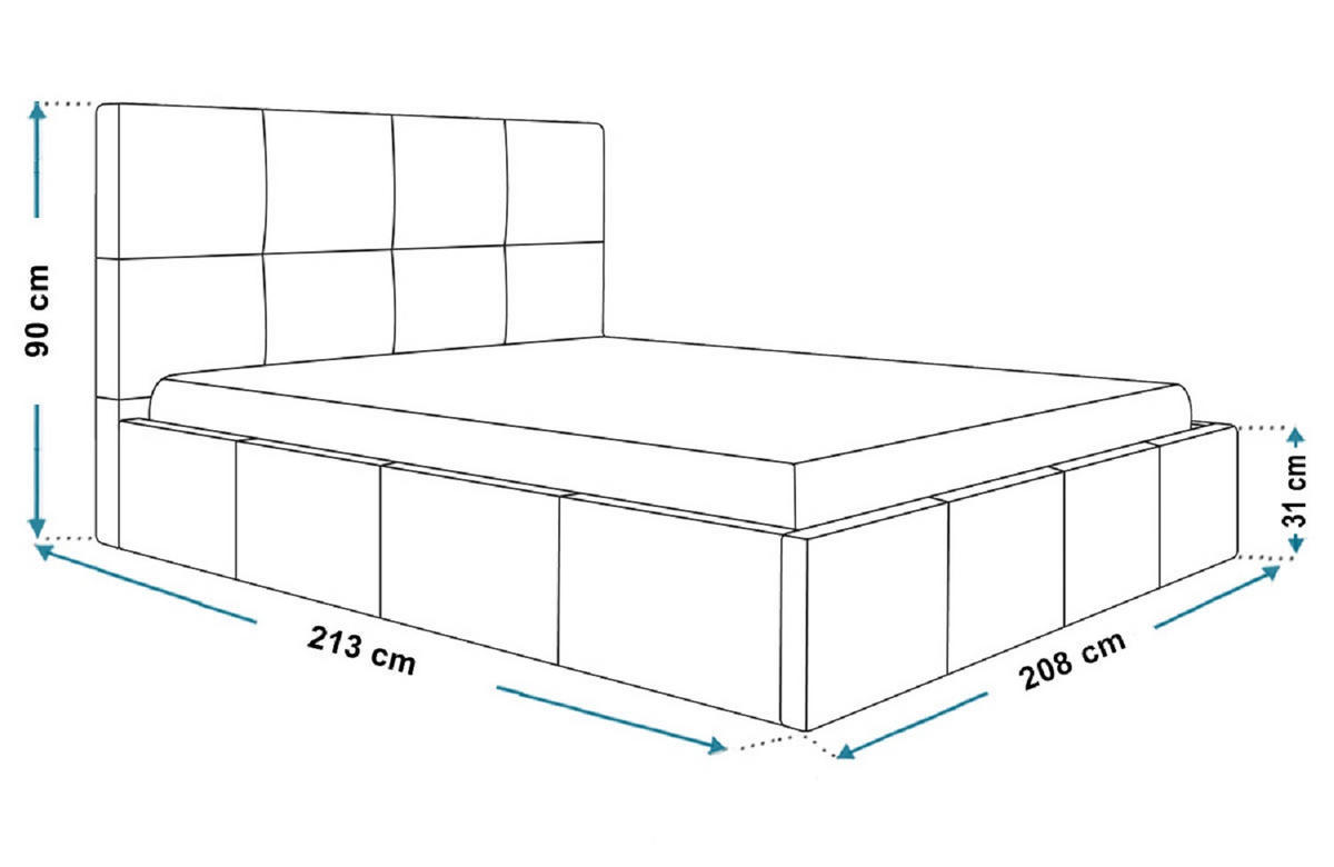 DOPPELBETT 180x200 mit Metall Lattenrost Fado, Bettkasten, Samtstoff, Dunkelgrau - Dunkelgrau, Holz/Textil (200/200cm) - Emporius