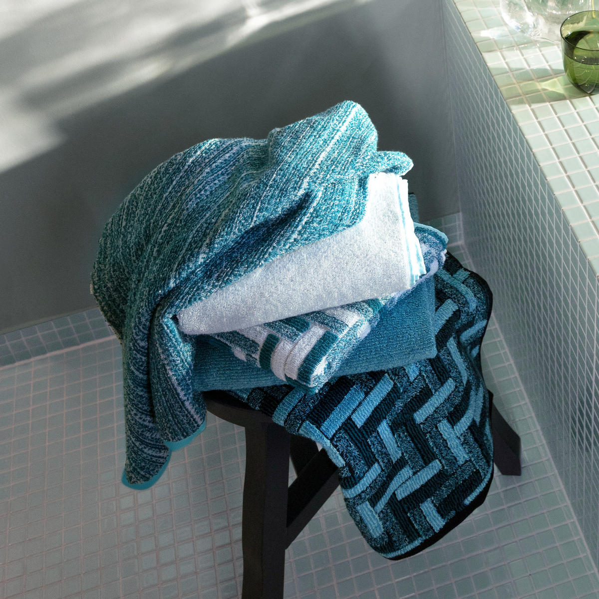 HANDTUCH TIDE - Türkis/Grün, Textil (50/100cm) - MÖVE