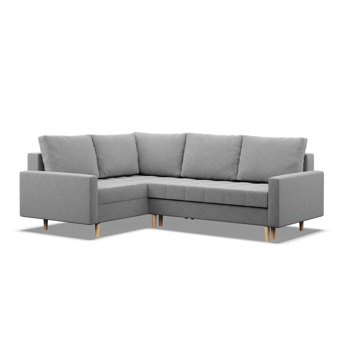 ECKSOFA LINKS MIT SCHLAFFUNKTION ELMA, Grau - Grau, Textil (223/172cm) - Mebligo