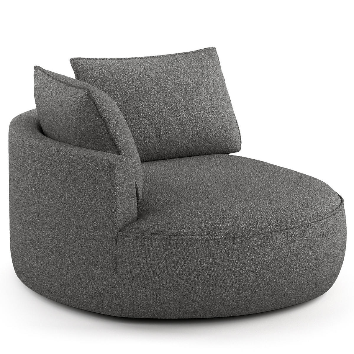 OTTOMANE - modular - Schwarz/Grau, Kunststoff/Textil (126/82/154cm) - home24