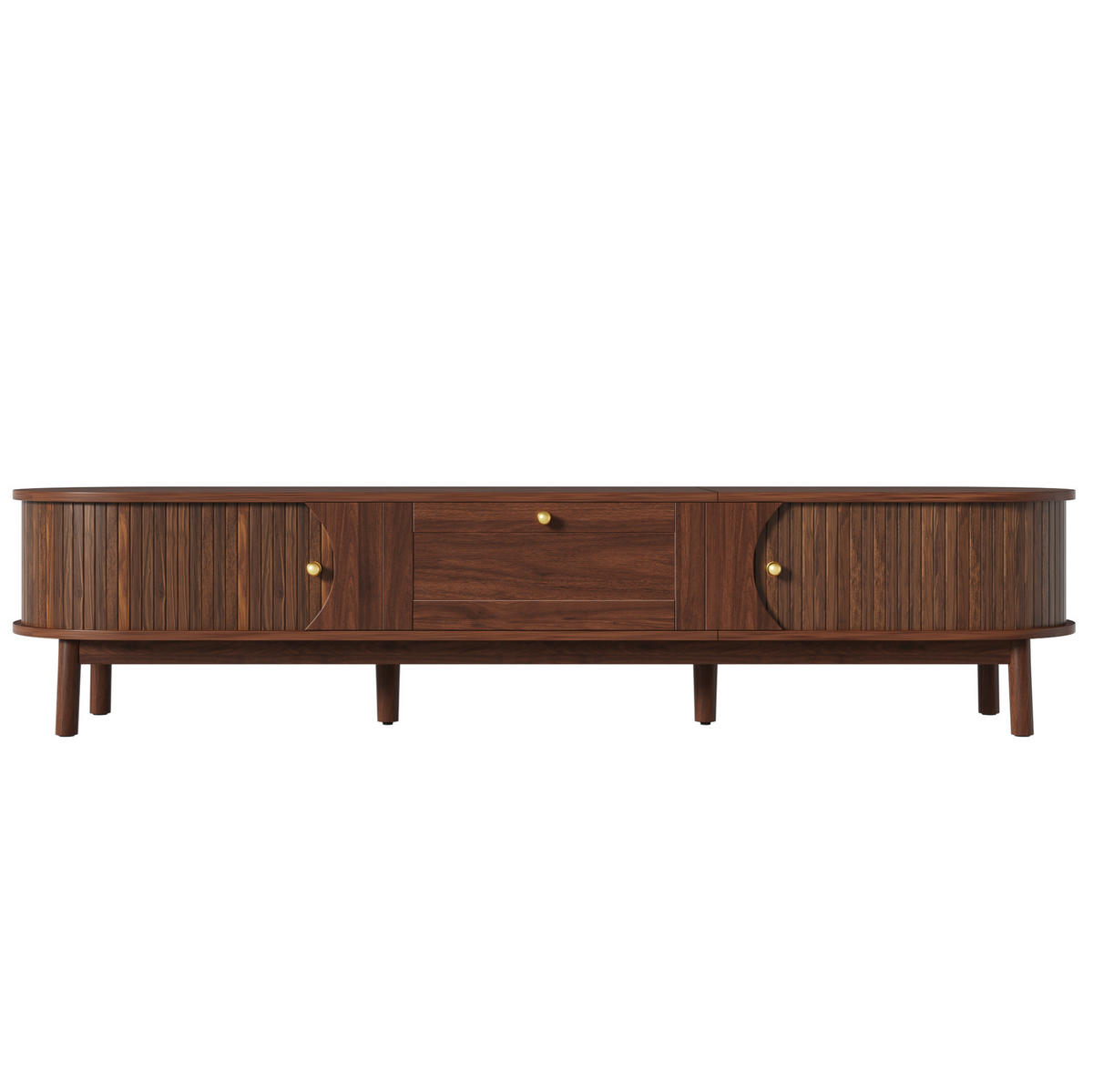 TV-SCHRANK mit Schublade und Schiebetüren 170 cm MDF Walnut - Braun, Holzwerkstoff (39.5/38/170cm) - Beauniv