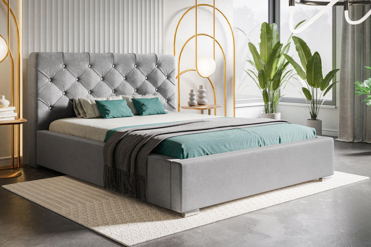 BETT Grau BEN 11 Mit Bettkasten 180x200 cm - Schwarz/Grau, Textil (180/200cm) - Sepro Meble