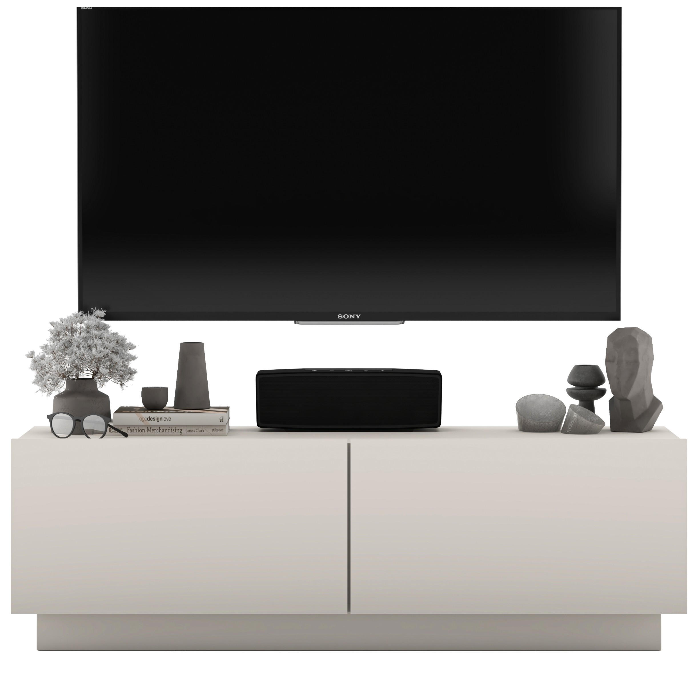 Meble Lindner TV stolek Enjoy Kašmír mat 120 cm se soklem