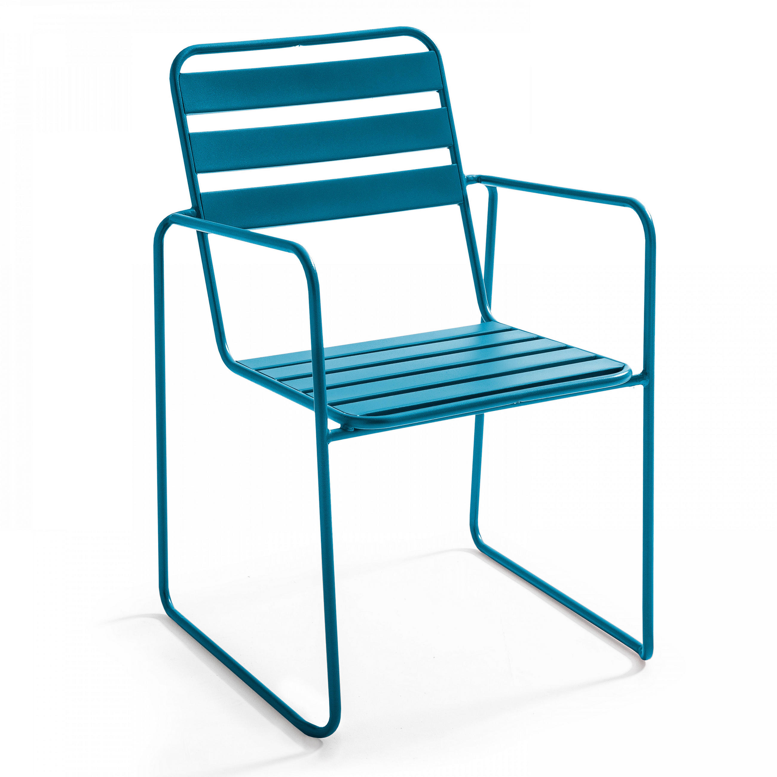 GARTENSTUHL, Pazifikblau - Blau, Metall (52/83/60cm) - Oviala