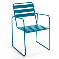 GARTENSTUHL, Pazifikblau - Blau, Metall (52/83/60cm) - Oviala