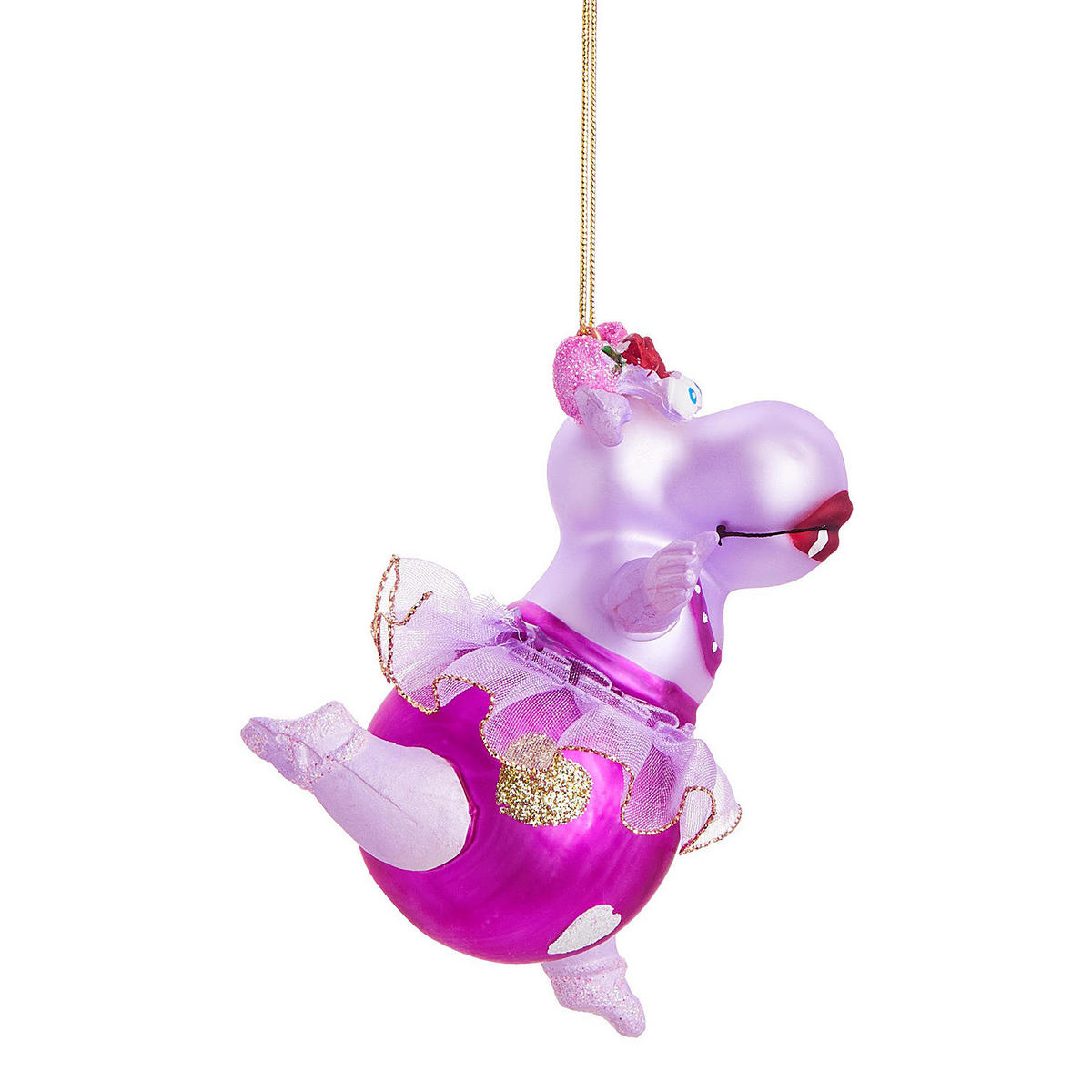 BAUMANHÄNGER Hang On Ballett Hippo - Rosa, Glas (4/13/9cm) - Butlers