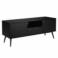 TV-SCHRANK 150 cm, Schwarz - Schwarz, Holz (40/55/150cm) - Oviala