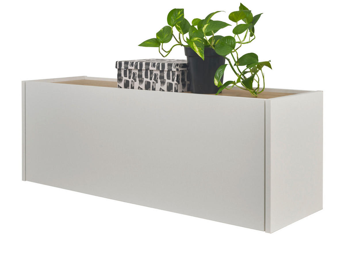 HÄNGEELEMENT weiß matt, Eiche Wotan 100 cm, Hängeschrank für Homeoffice und Büro - Eiche Wotan/Weiß, Holzwerkstoff (100/35/30cm) - Furn.Design