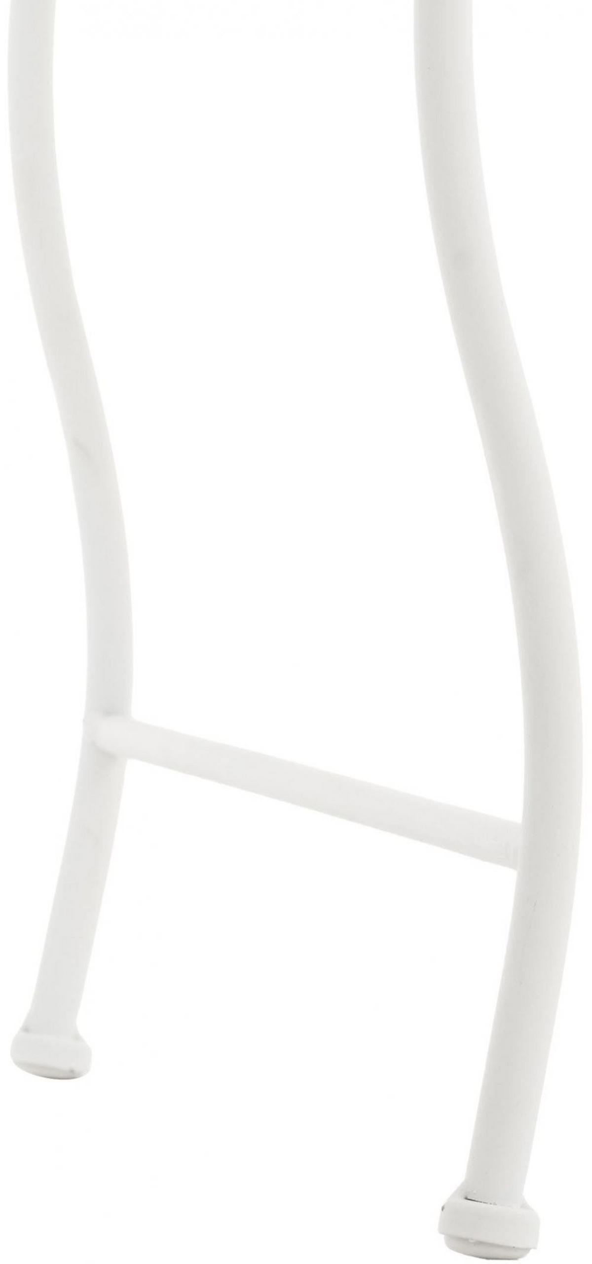 GARTENTISCH eckig 49/45/46 cm Metall Weiß - Creme, Metall (45/49/46cm) - CLP