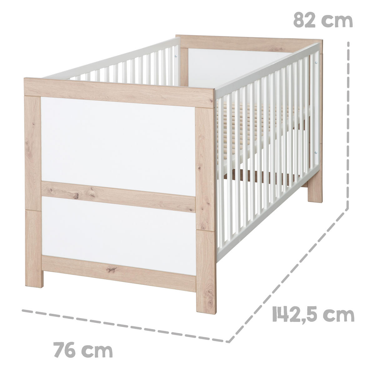 GITTERBETT Malo 70x140 cm - Weiß, Holzwerkstoff (70/140cm) - Roba