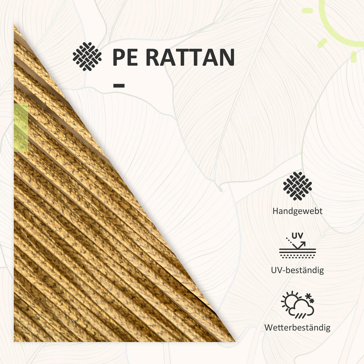 GARTENMÖBEL Set, PE Rattan, Grün - Grün, Kunststoff - Outsunny