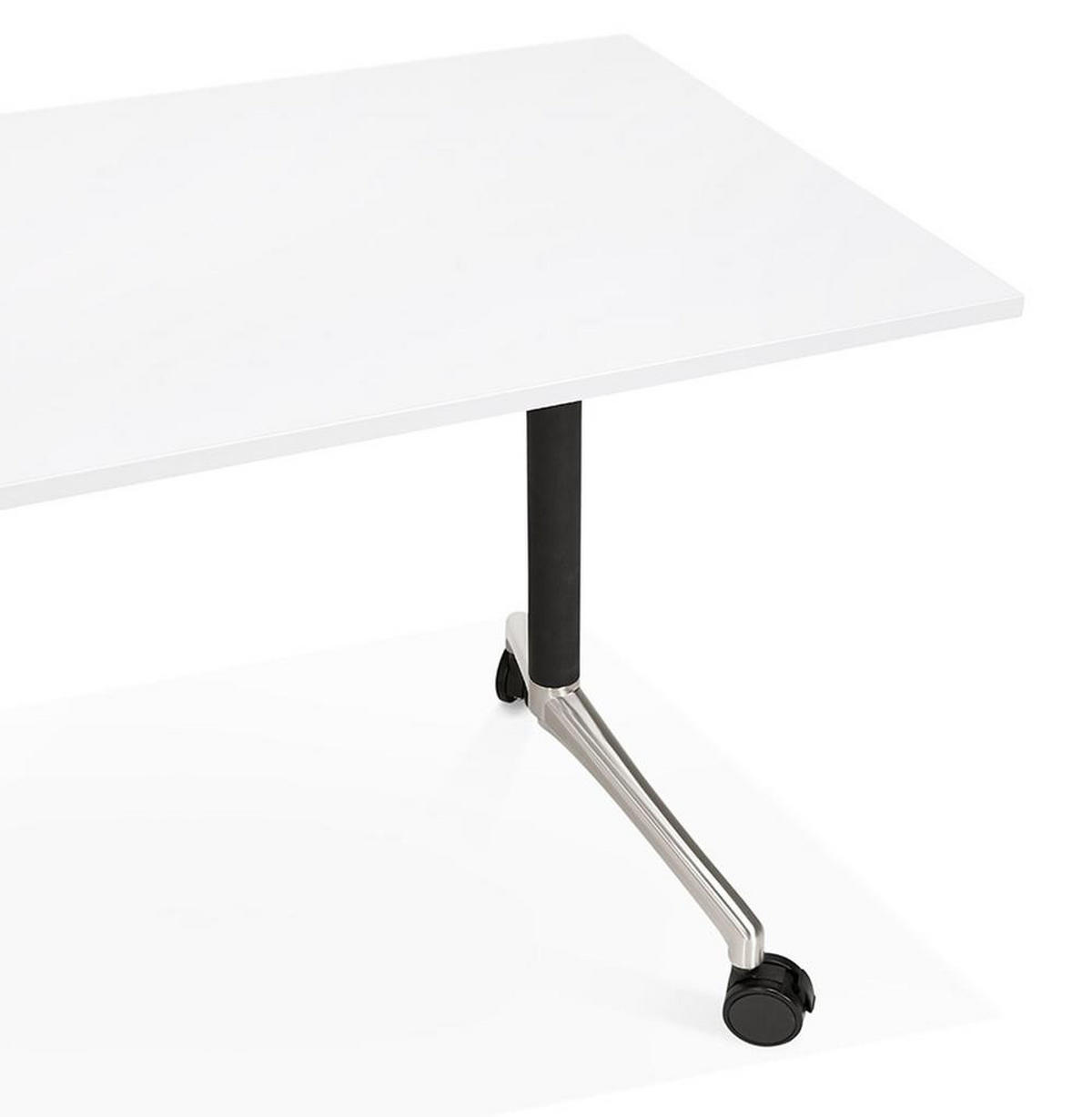 SCHREIBTISCH Klappbar Mit Rollen Faltbar Mobil ZENIXA, Weiß 160x80x73 cm - Schwarz/Weiß, Holz/Metall (80/160/73cm) - KADIMA DESIGN