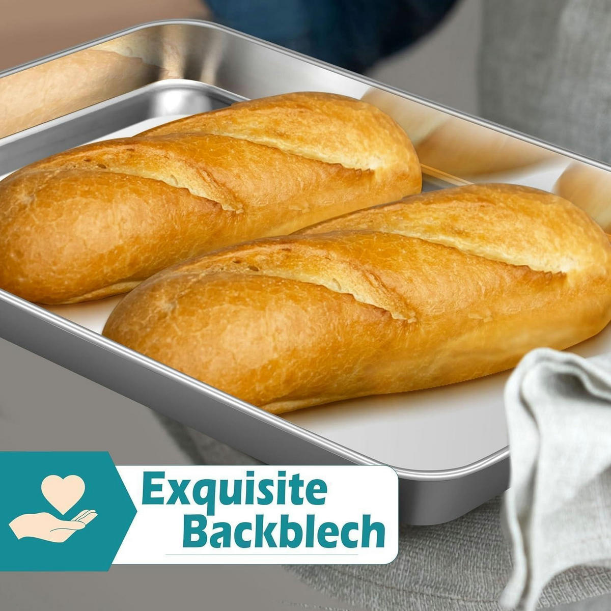 BACKBLECH Edelstahl 23,7 x 17,7 x 2,5 cm - Silberfarben, Metall (17.7/2.5/23.7cm)