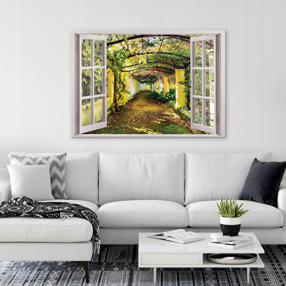 BILDER auf Leinwand Garten Natur Modern 80x60 - Multicolor, Holzwerkstoff (80/60cm) - Wallarena