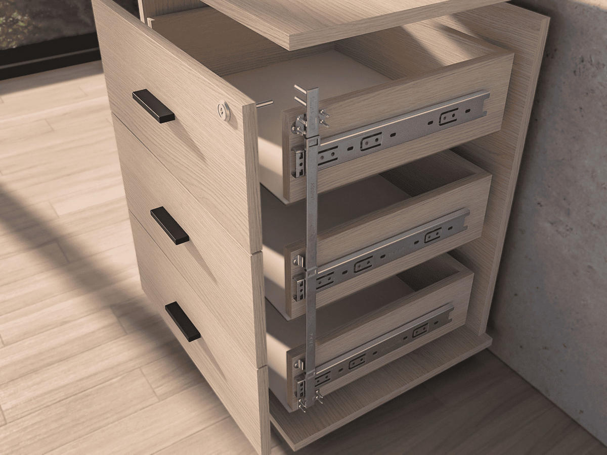 ROLLCONTAINER 46 cm Odelis – Schwarz - Schwarz, Holzwerkstoff (46/64/41cm) - hi-markt