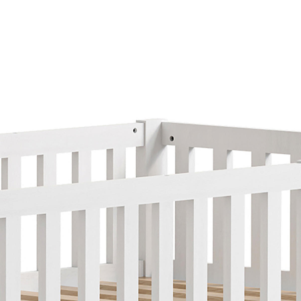 BODENBETT Modern mit Schließbarer Sicherheitstür 120/200 cm Kiefer-Massivholz Weiß - Weiß, Holz (120/200cm) - Creahappy