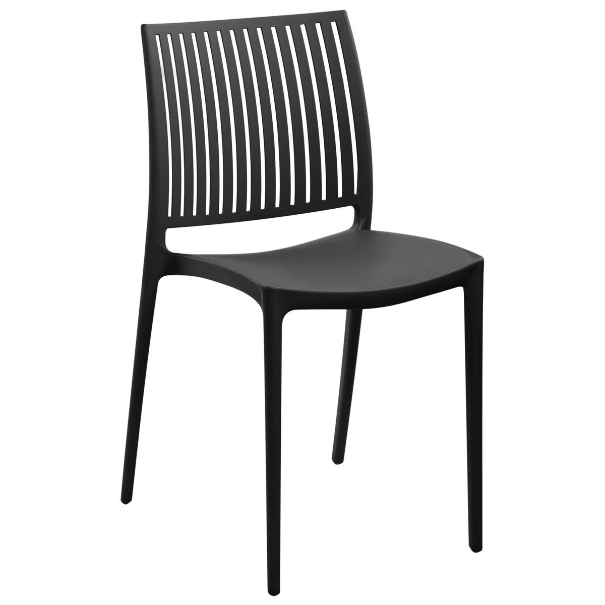 GARTENSTUHL 4er-Set Schwarz Illumani - Schwarz, Kunststoff (42/80/48cm) - Beliani