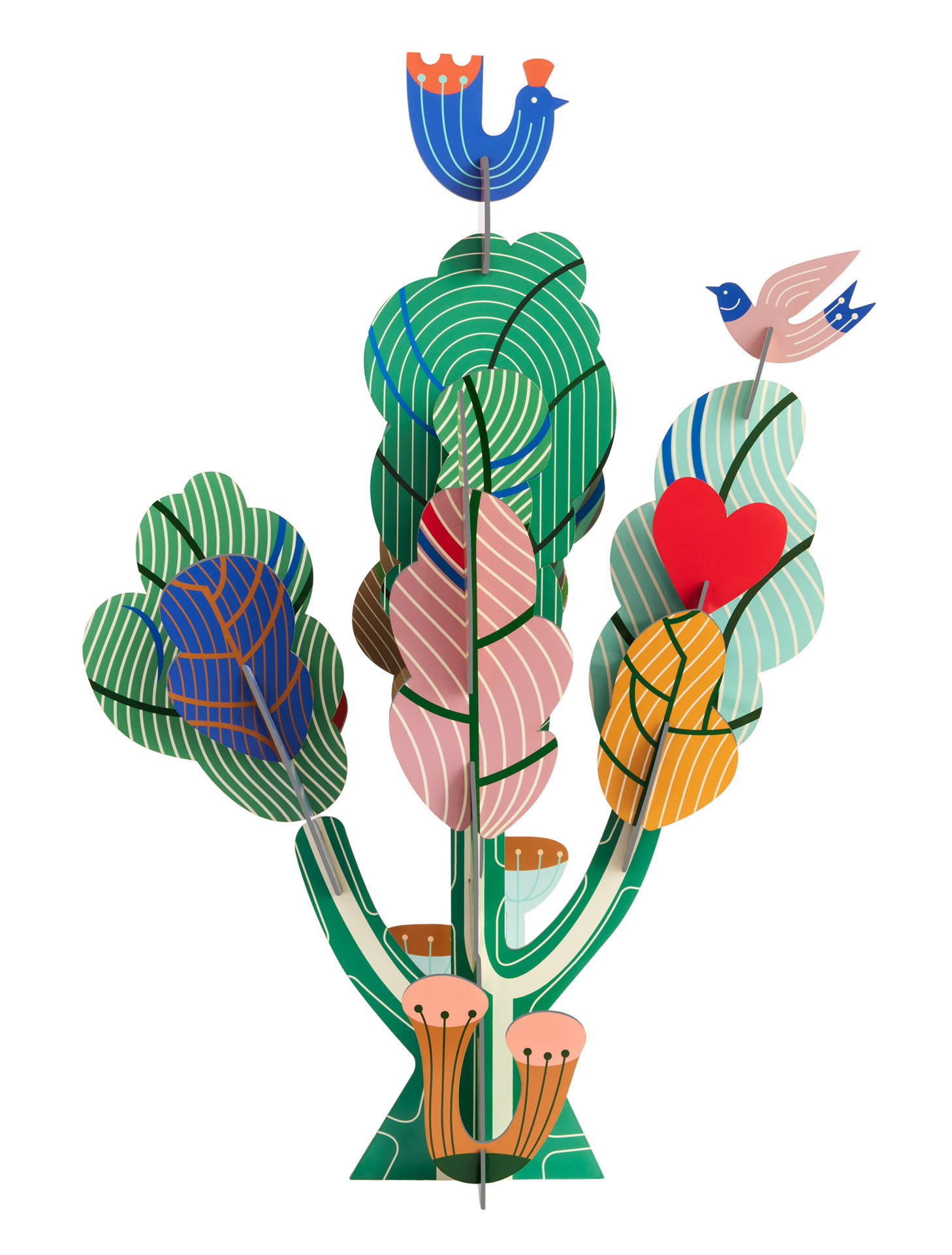 DEKOFIGUR Leuchtender Baum 26.7/60 cm - Multicolor, Wellpappe (26.7/60/41cm) - Studio Roof