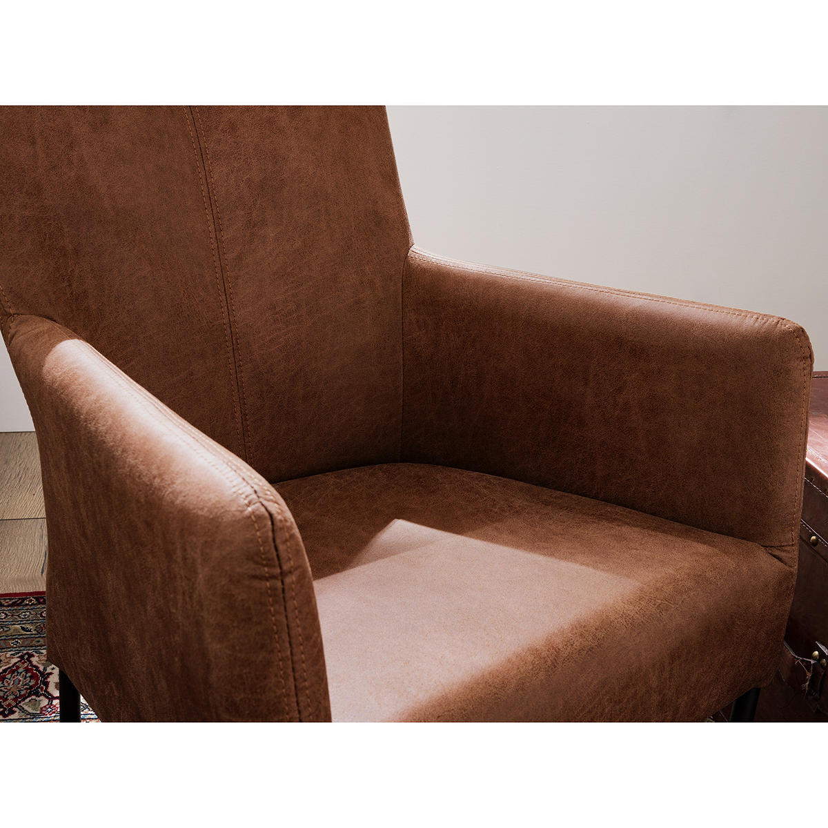 SESSEL - Antiklederlook - Braun, Textil (82/57/65cm) - home24