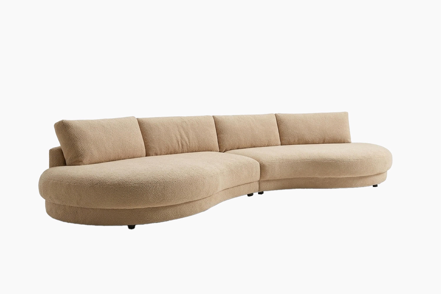 BIG SOFA PADANA Cremeweiß Flachgewebe - Creme/Schwarz, Kunststoff/Textil (410/86/166cm) - KAWOLA