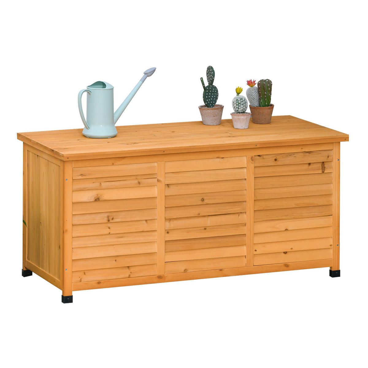 GARTENBOX DE-10692 Aufbewahrungsbox mit Deckel, wetterbeständig Gelb - Gelb, Holzwerkstoff (56/60/127cm) - ComfortXL