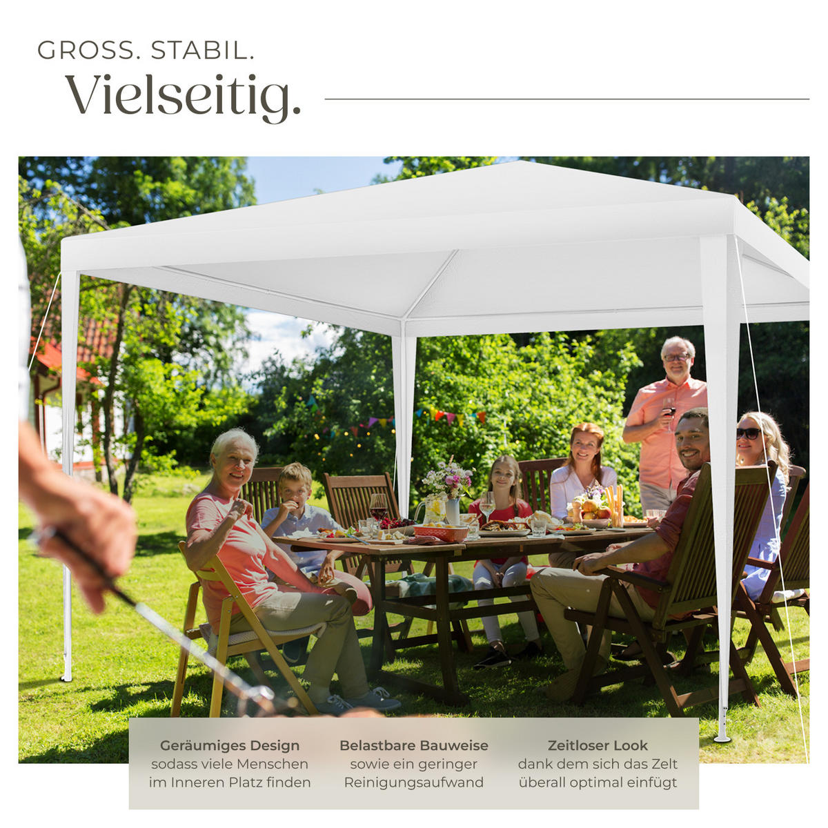 PAVILLON Barinas,wasserdicht,weiß - Weiß, Kunststoff (300/250/300cm) - tectake