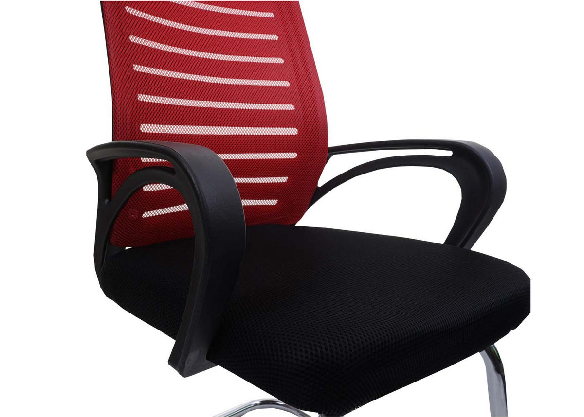 BESUCHERSTUHL 2er-Set HxBxT 94x60x49cm Sitzhöhe 46cm 150kg belastbar Stoff/Textil Rot - Rot, Textil (60/94/49cm) - PROREGAL