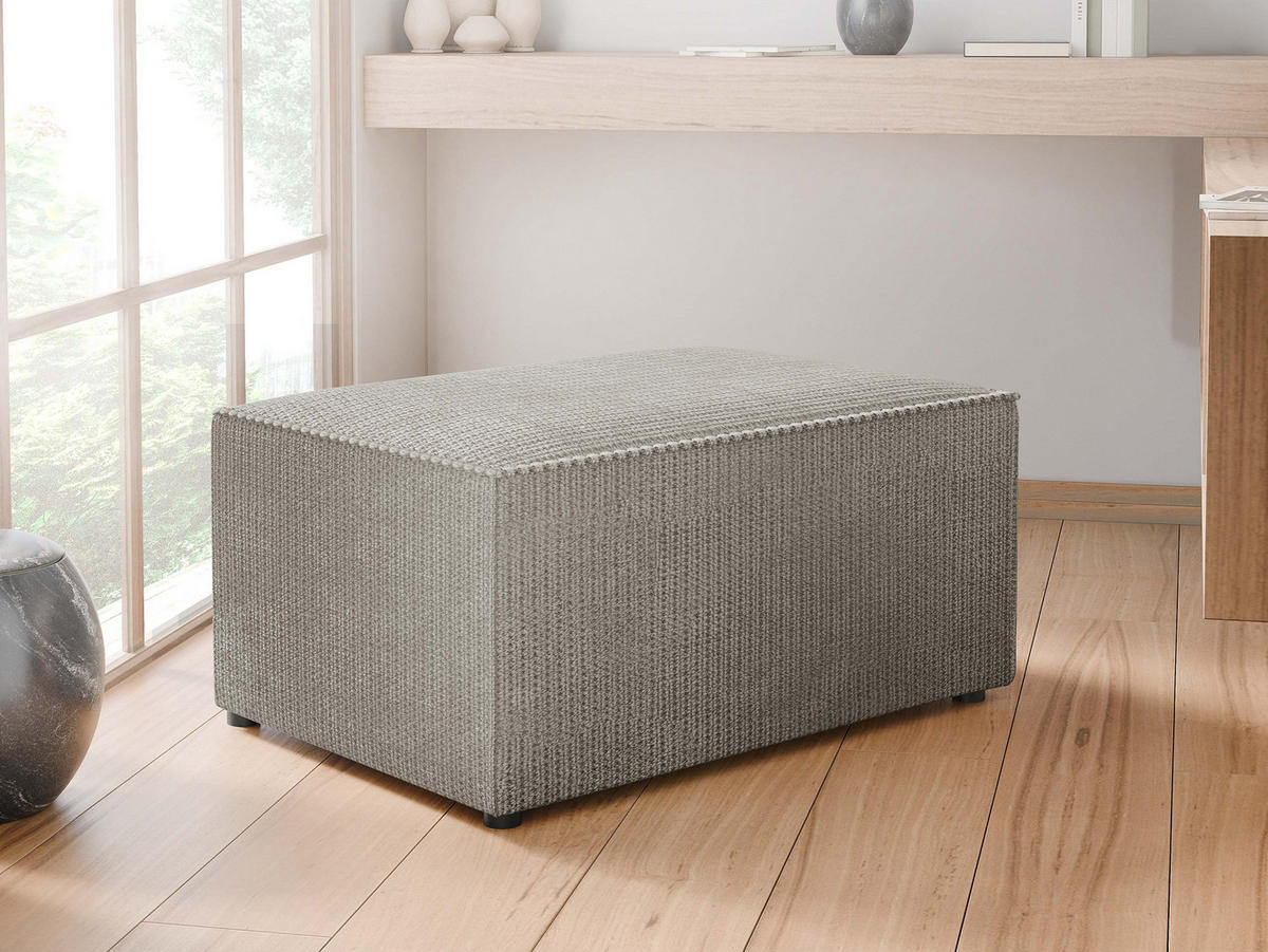 POLSTERHOCKER Karl - Hellgrau/Schwarz, Holz/Kunststoff (60/38/45cm) - MIRJAN24