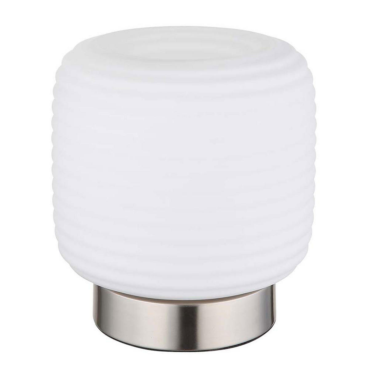 LED TISCHLEUCHTE KLADORA Weiß Metall Glas - Goldfarben, Glas (20/20/21.5cm) - Globo Lighting