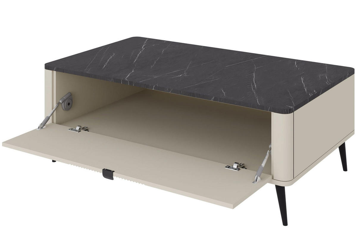 COUCHTISCH Marly Kaschmir / Walnuss 100 / 60 / 42cm - Kaschmir/Beige, Holz/Holzwerkstoff (60/100/42cm) - Feldmann-Wohnen