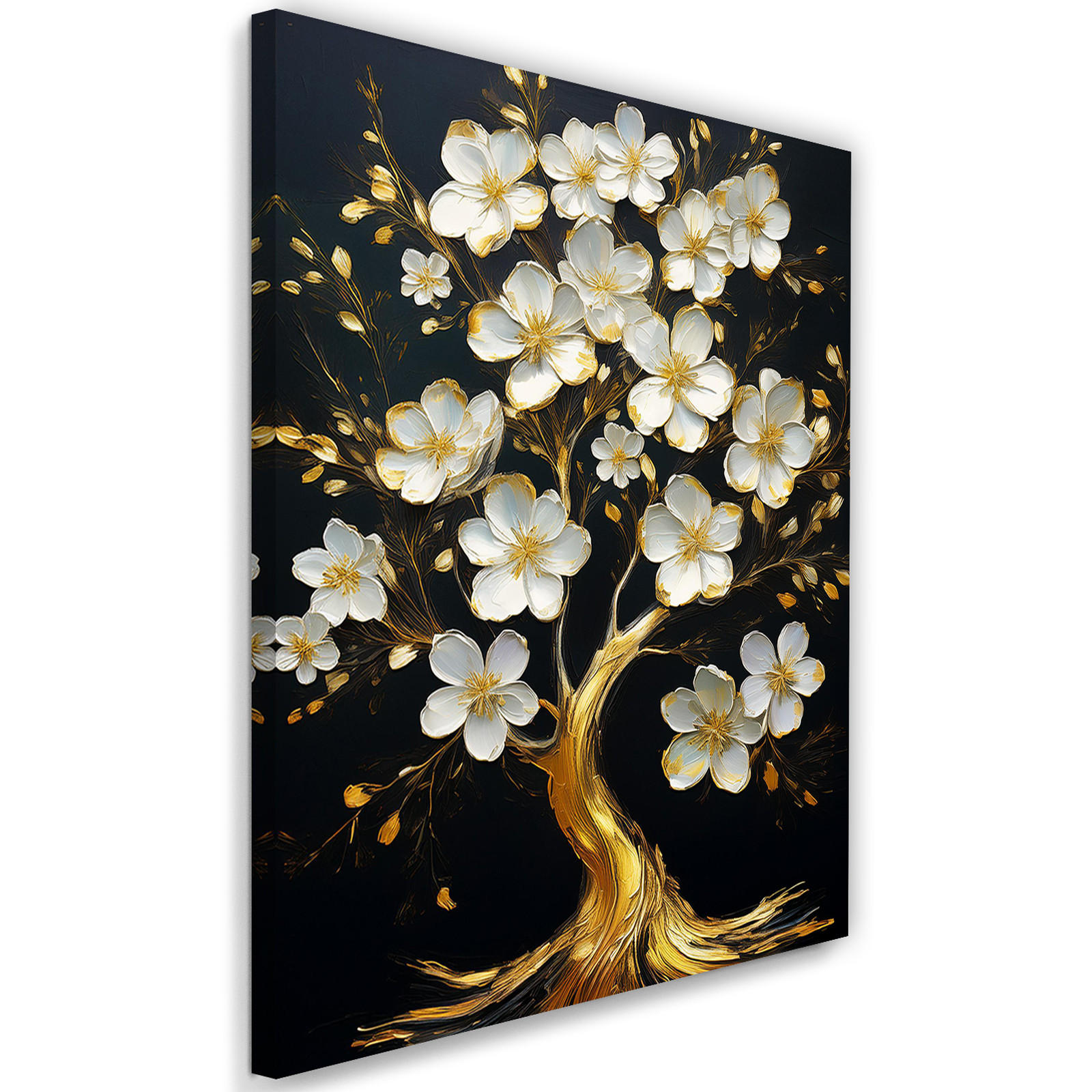 WANDBILD baum der liebe blumen abstrakt - Weiß, Textil (40/60cm) - Feeby