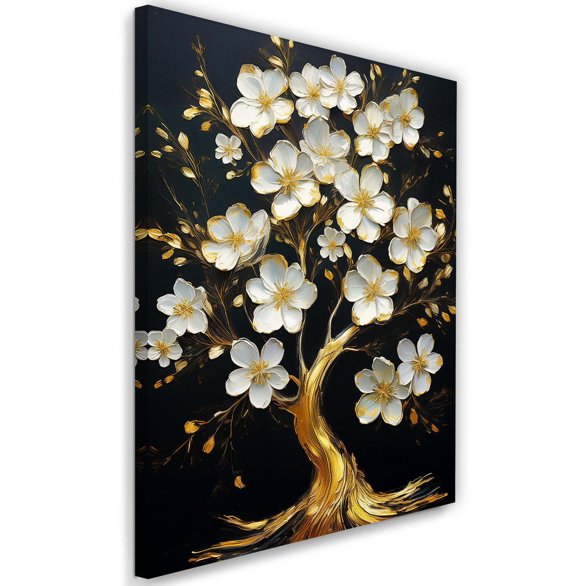 WANDBILD baum der liebe blumen abstrakt - Weiß, Textil (40/60cm) - Feeby