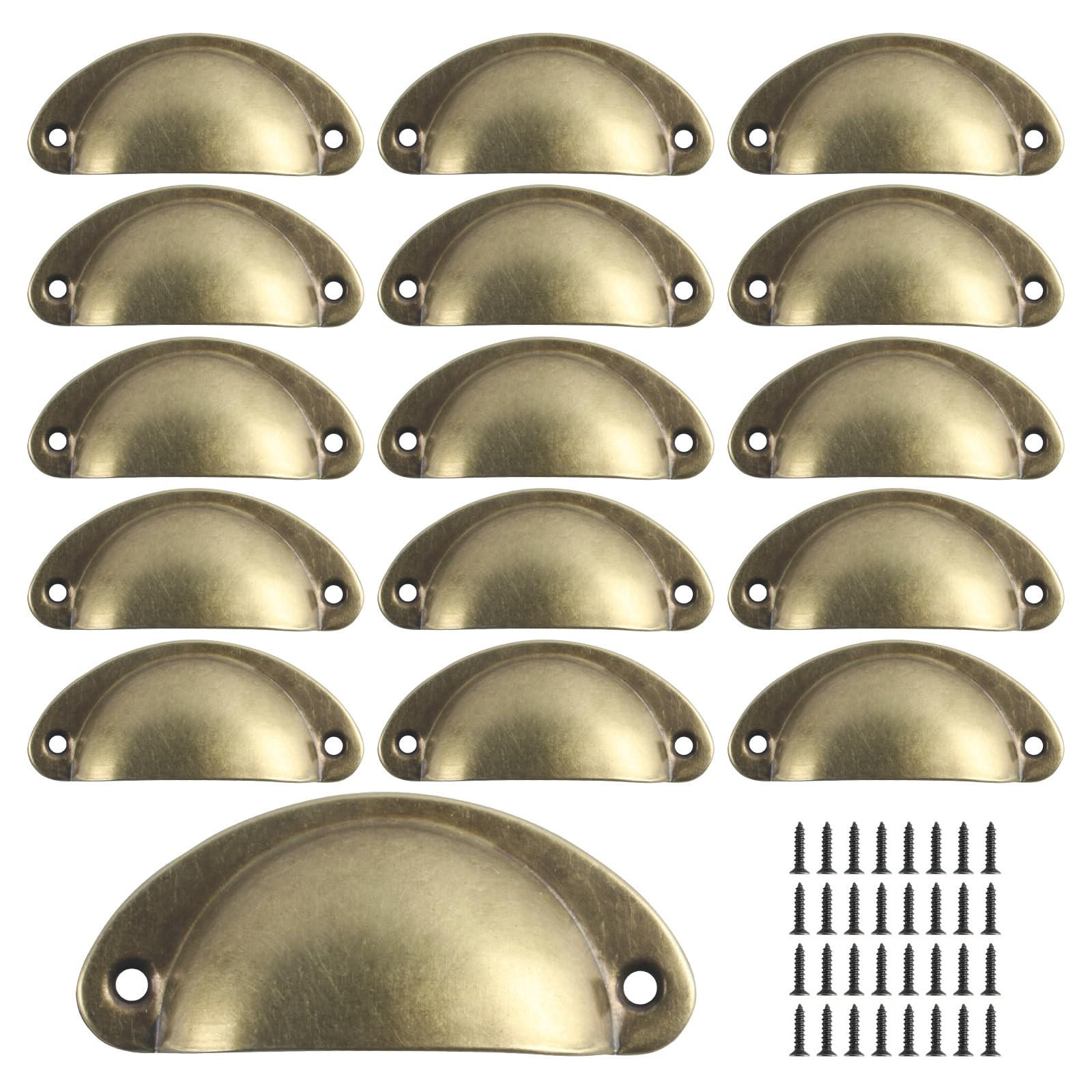 SCHRANKKNOPF 16er-Set - Goldfarben, Metall (3.5/3/0.81cm)