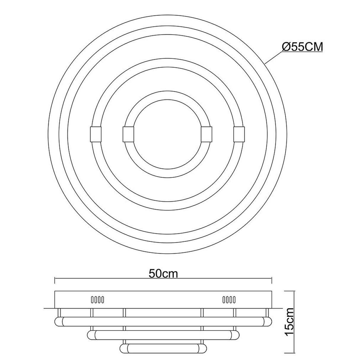 LED DECKENLEUCHTE Metall Weiß Ring-Design - Weiß, Metall (55/55/15cm) - Globo Lighting