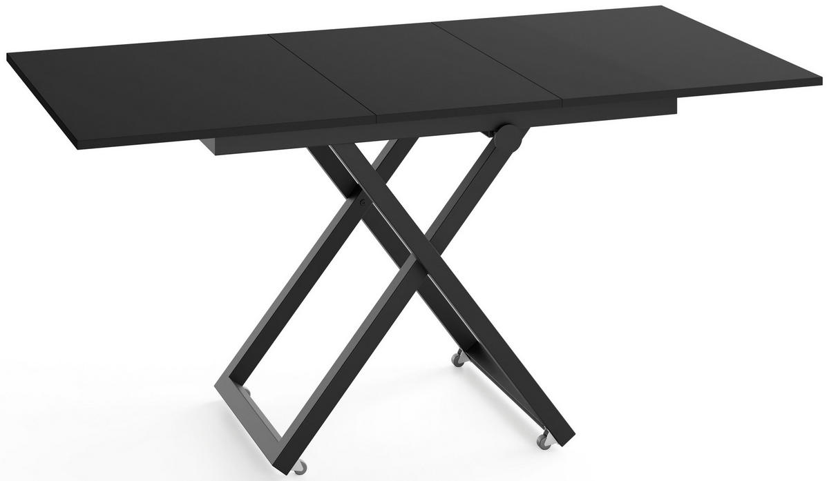 COUCHTISCH Axen höhenverstellbar ausziehbar, Schwarz 120-160/80/38-75 cm - Schwarz, Holzwerkstoff/Metall (80/160/75cm) - WFL GROUP
