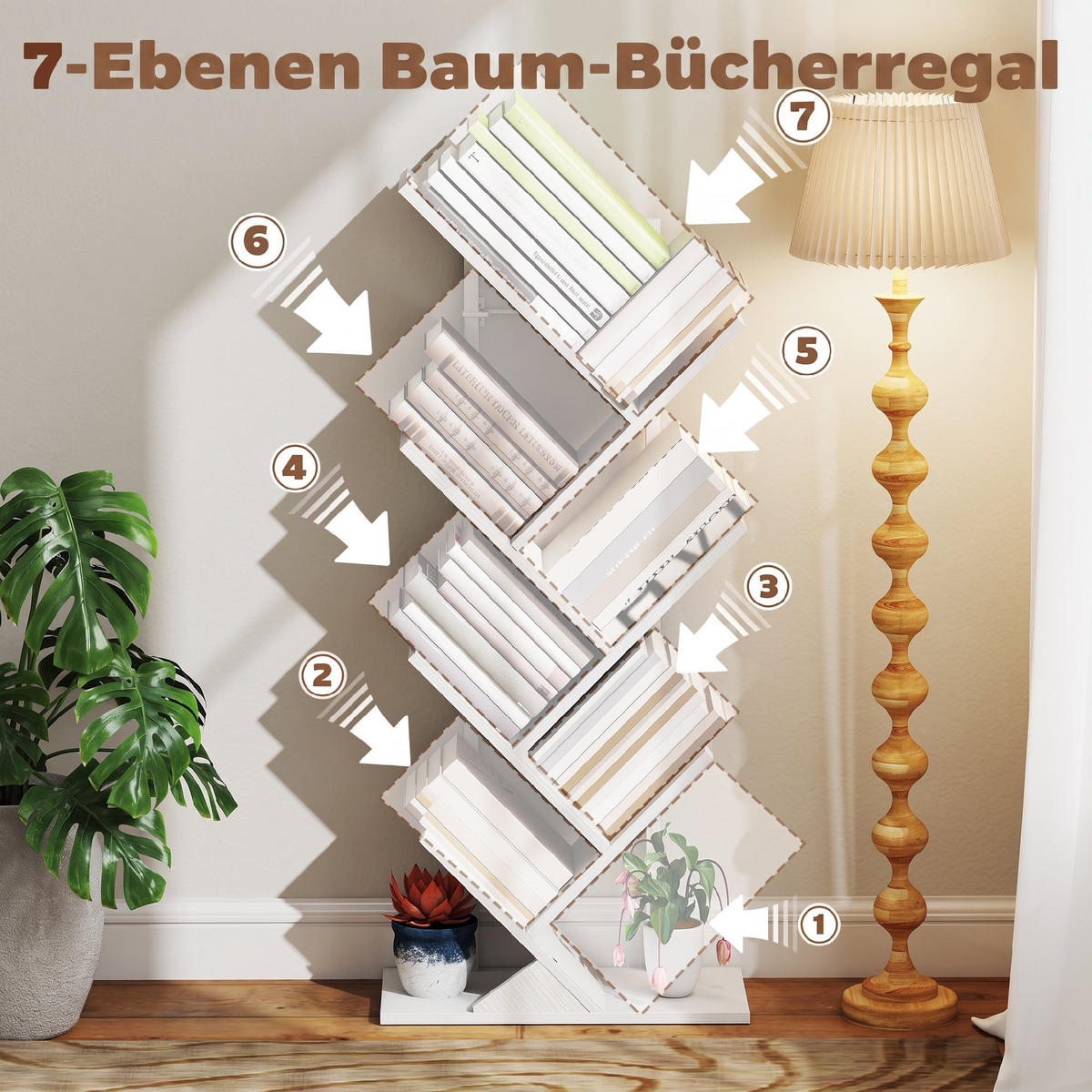 BÜCHERREGAL Weiß 50/24/109 cm - Weiß, Holzwerkstoff (24/109/50cm) - PANGIVO