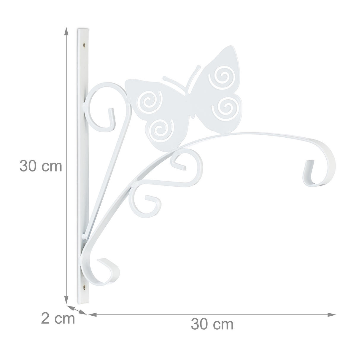 BLUMENAMPELHALTERUNG - Weiß, Metall (30/30/2cm) - Relaxdays