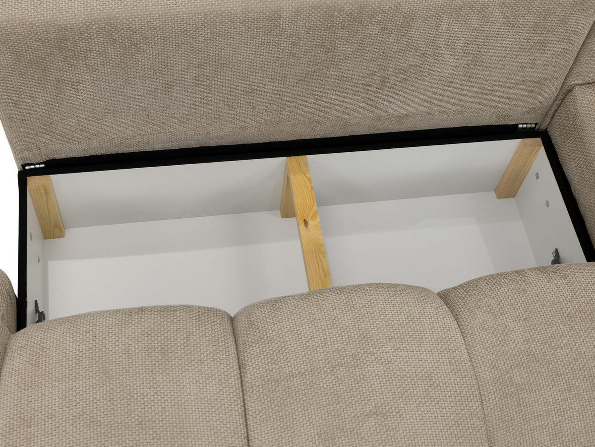 ECKSOFA Mitto O, Seite: Rechts - Hellbraun/Schwarz, Holz/Kunststoff (285/172cm) - MIRJAN24