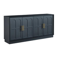 SIDEBOARD 169x40x80 cm mit gewölbter Front, Schwarz - Schwarz, Holzwerkstoff (169/80/40cm)